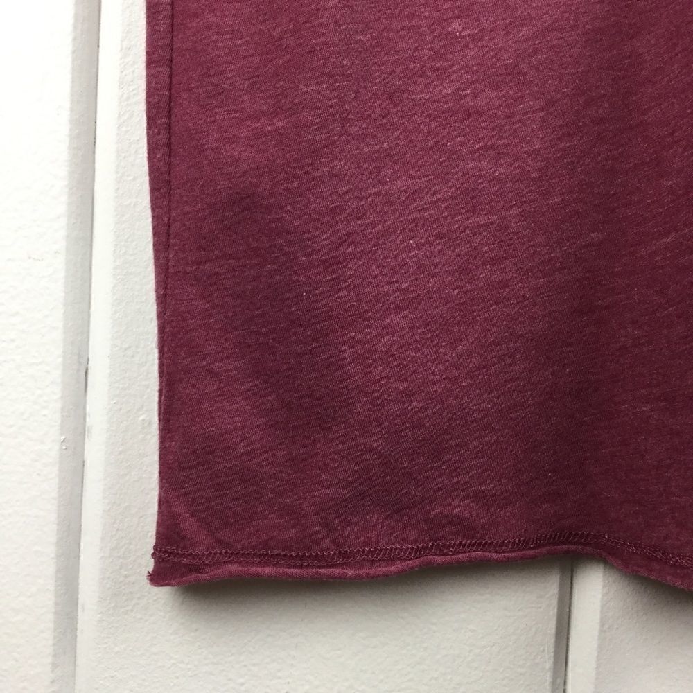 William Rast Burgundy Tee “Soul” Cap Sleeve Top, Size XS - Picture 5 of 8